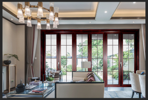 Aluminum Bi Folding Doors of Wooden Color for Sunrooms And Houses