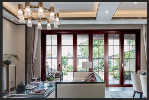 Aluminum Bi Folding Doors of Wooden Color for Sunrooms And Houses