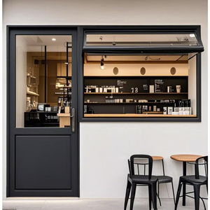 Aluminum Alloy Frame Glass Folding Window for Cafe Restaurant Cupcake Shop