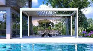 Customized Adjustable Aluminium Pergola Waterproof Louvered Roof Motorized Bbq Grill Gazebo Sale