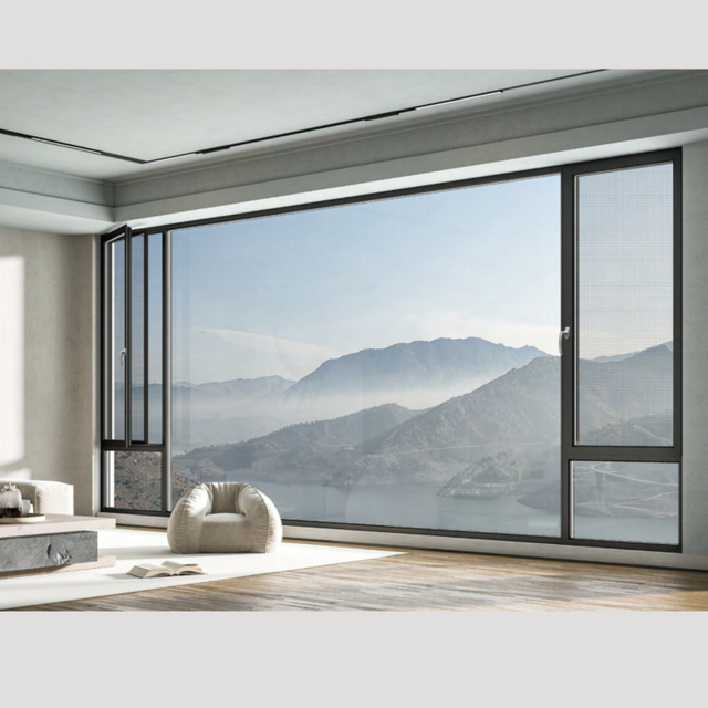 Hurricane Impact Thermal Break Double Glazed Glass Tilt And Turn Window And Door Aluminium Casement Windows Design