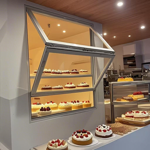 Aluminum Alloy Frame Glass Folding Window for Cafe Restaurant Cupcake Shop