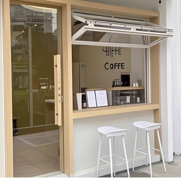 Aluminum Alloy Frame Glass Folding Window for Cafe Restaurant Cupcake Shop