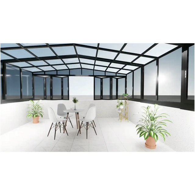 Modern Prefabricated House Aluminum Solarium Veranda Customized Winter Garden Sunroom Greenhouse Energy Saving Glass Houses