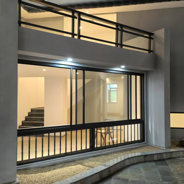 Double Tempered Glazed Custom Made Aluminum Glass Sliding Windows