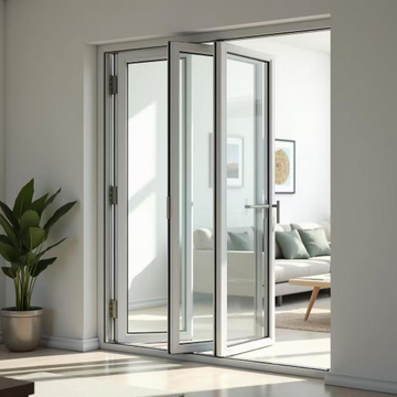 Transparent Glass Tempered Aluminum Slide And Fold Door
