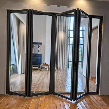 Wholesale Modern Nfrc As2047 Aluminum Bi-fold Doors Custom Balcony Patio Double Glass Exterior Partition Foldable Folding Door