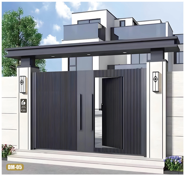  Aluminium Gates with Remote Control Automatic Driveway Folding Curve Corner Gate