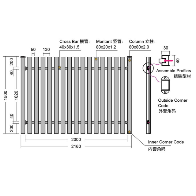 aluminium alloy railing of good quality low price long service life