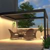 Customized Wall-mounted Self Standing Aluminum Pergola with Folding Flipping Blades of Different Sizes 