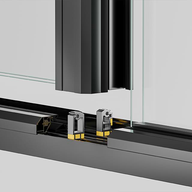 Sliding window track and roller mechanism