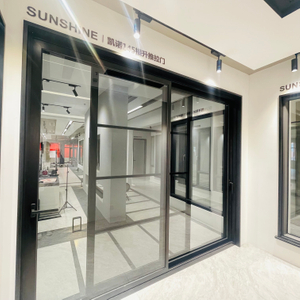 Aluminum Alloy Frame Sliding Pull Glass Door Handle with 0.8/0.6 Stainless Steel 