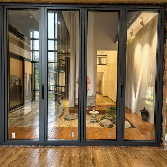 Slide glass folding door for house and villa exterior use 