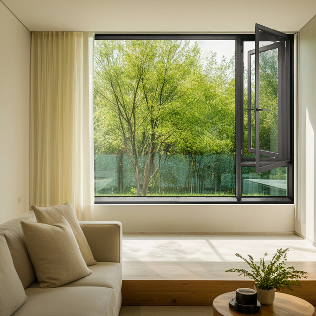 Aluminium Clad Wood Indoors Casement Window for Exterior Door