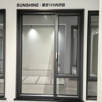 Star Love 125 Aluminum Alloy Inswing Casement Window with Security Stainless Steel Mesh