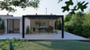 Customized Wall-mounted Self Standing Aluminum Pergola with Folding Flipping Blades of Different Sizes 