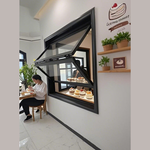 Aluminum Alloy Frame Glass Folding Window for Cafe Restaurant Cupcake Shop