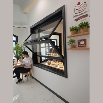 Aluminum Alloy Frame Glass Folding Window for Cafe Restaurant Cupcake Shop