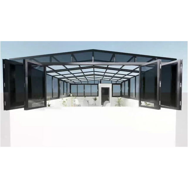 Domi Outdoor Living 8x12ft Wall-mounted Sunroom Gazebo Solarium with Front Door Side Entrances Galvanized Steel Sloping Roof Movable Screens