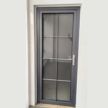 European Double Glass Grill Pattern Narrow Soundproof Aluminum French Door