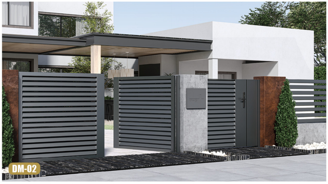  Aluminium Gates with Remote Control Automatic Driveway Folding Curve Corner Gate