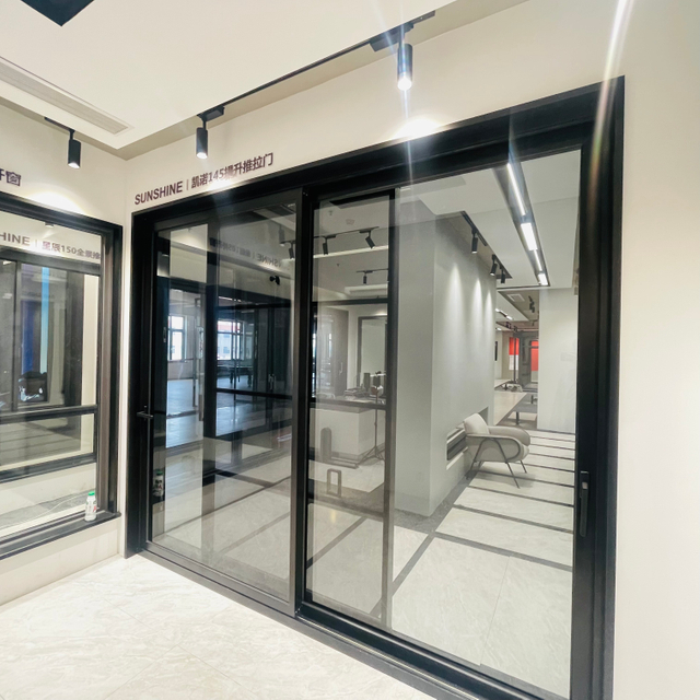 Sound Proof Thermal Break Aluminum Sliding Door with Heavy Duty Wheels 