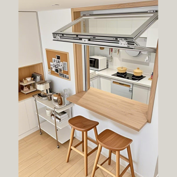 Aluminum Alloy Frame Glass Folding Window for Cafe Restaurant Cupcake Shop