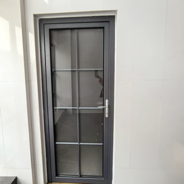 European Double Glass Grill Pattern Narrow Soundproof Aluminum French Door