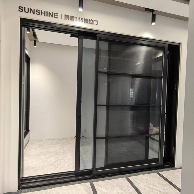 aluminum heavy duty sliding door with stainless steel mesh