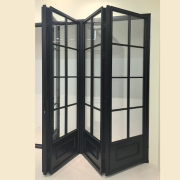 Double Tempered Glass French Style Folding Door with Grids