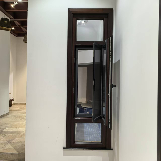 Aluminum Swing Window Tilt And Turn Window with Stainless Steel Screen-Aluminum Clad Wood 120