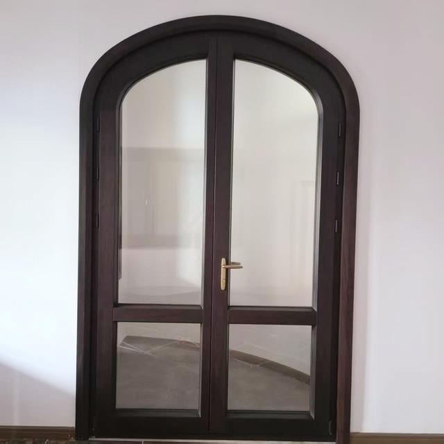 Custom Front Arch Entry Iron Doors Classica Villa Main Cast Entry Door Exterior Double Glass Steel Swing Modern