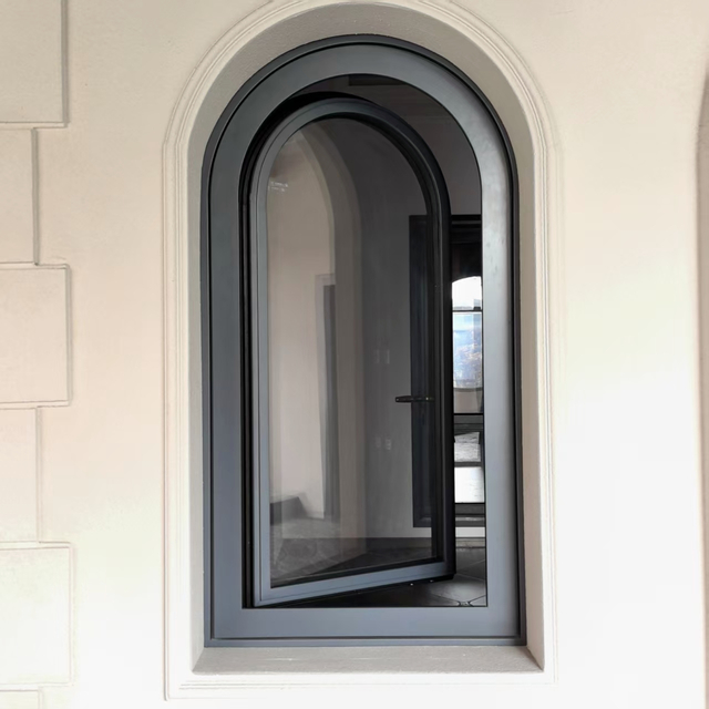 Aluminum Clad Wood Arched Top Window for House And Villa Hotell