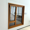 Modern Design Sliding Wooden French Doors Timber Clad Aluminum Wooden Double Glaze Sliding Exterior Glass Doors for Patio