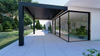 Customized Wall-mounted Self Standing Aluminum Pergola with Folding Flipping Blades of Different Sizes 