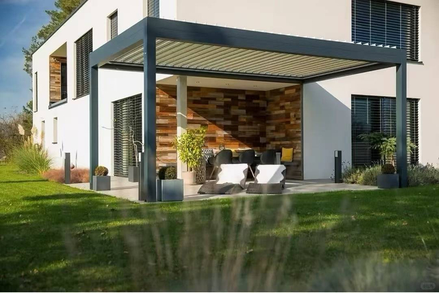 Motorized Aluminum Louvered Pergola for Patio Outdoor